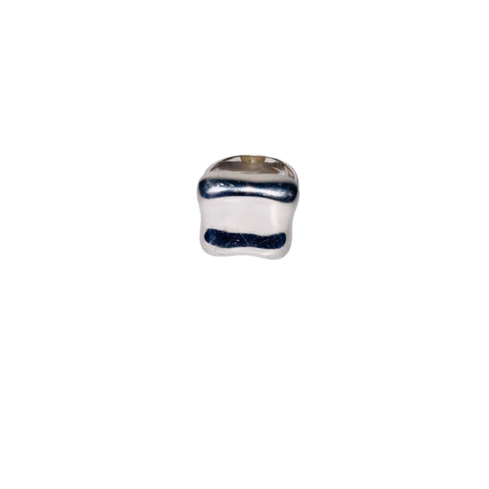 Vintage DP Concave Pillow Modernist Wavy Square Ring Size 8 Sterling Silver 925